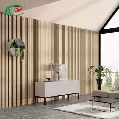 Fluted Wall Wooden Acoustic Panels Odorless Multiscene 600x1200mm