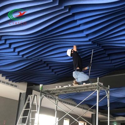 Soundproofing Fiber Acoustic Ceiling Panels Fireproof Multicolor