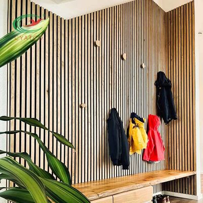 Mildewproof Fluted Wooden Acoustic Panels Wall Stable Multiscene
