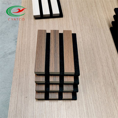 Nontoxic Fireproof Acoustic Wood Wall Panels , Eco Friendly MDF Slat Board