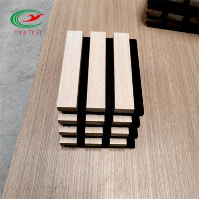 Nontoxic Fireproof Acoustic Wood Wall Panels , Eco Friendly MDF Slat Board