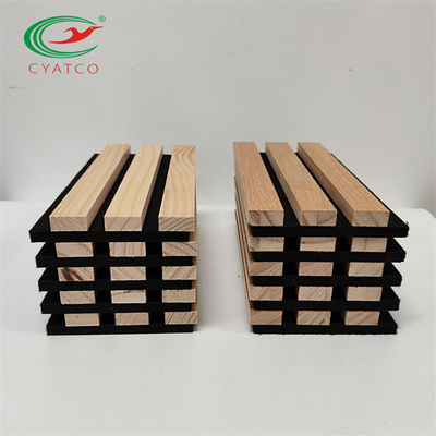 Interior Wooden Slatted Sound Acoustic Panel Melamine Finish Polyester