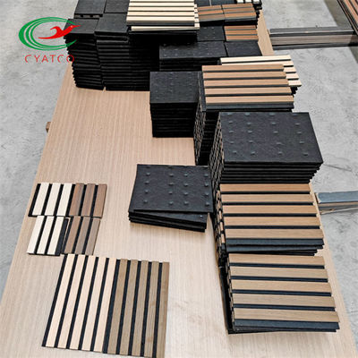 Nontoxic Black Soundproof Wood Panels , Multipurpose Wood Acoustic Wall