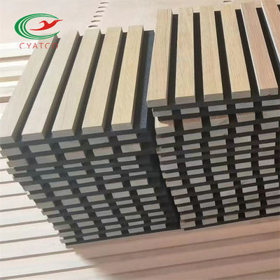 Polyester Wooden Sound Acoustic Panel 2400x600mm Heat Insulation