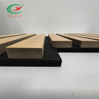 Fire Resistant MDF Wood Panel Veneer 3D PET Composite Sound Absorbing