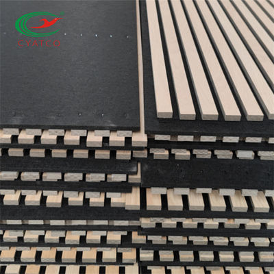 Nontoxic Harmless Acoustic Wood Slat Panels , Fire Retardant Acoustic Ceiling Slats