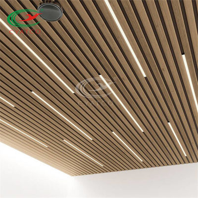 Decorative Ceiling Mounted Acoustic Wall Panels Wood Veneer Panels