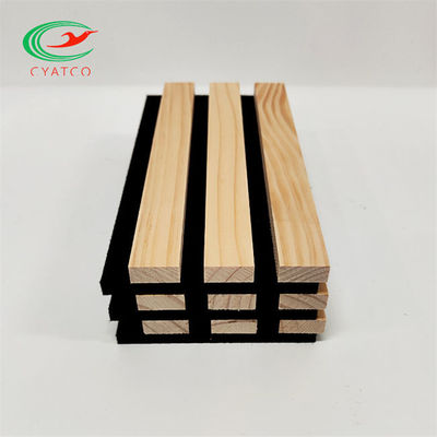 Durable Harmless Acoustic Wall Panels Wood Slat Soundproof For Hotel