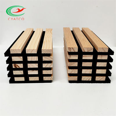 Odorless Fireproof Sound Panels For Walls , Nontoxic Grooved Wooden Acoustic Panels