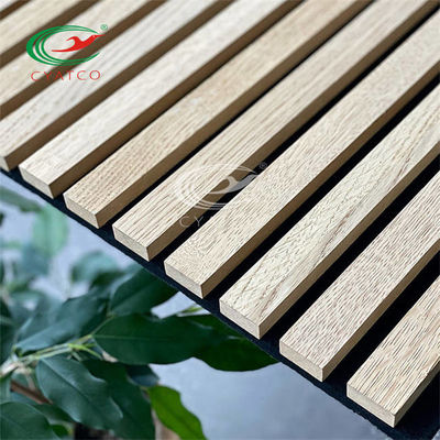 Fluted Oak Walnut Acoustic Wall Panels Moistureproof Practical
