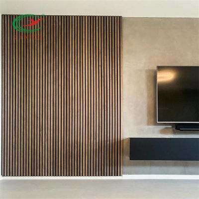Walnut MDF Wood Slat Wall Panel Multipurpose Practical For Office