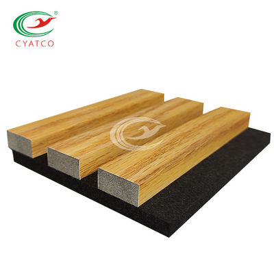 Decorative Wood Veneer Acoustic Slat Wall Wear Resistant