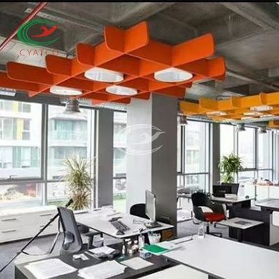 Recyclable PET Acoustic Ceiling Panels Eco Friendly For Interior Decoration
