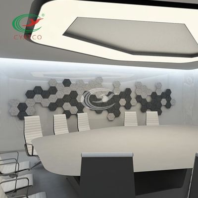 Odorless Felt Hexagon Acoustic Panels For Wall 3D Decoration