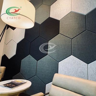 Durable PET Felt Hexagon Acoustic Panels Lightweight Flame Retardant