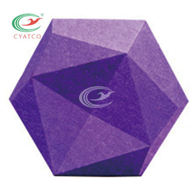 Polyester Fiber 3D Hexagon Acoustic Panels Durable For Music Room