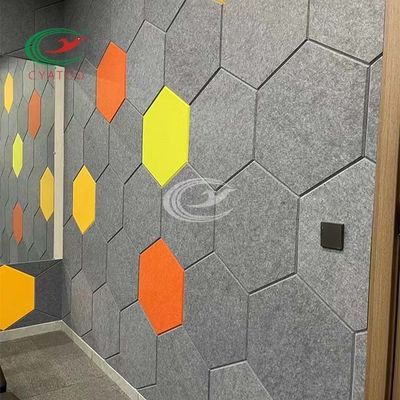 Durable PET Felt Hexagon Acoustic Panels Lightweight Flame Retardant