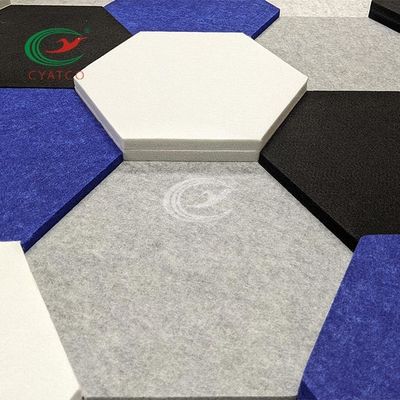 Durable PET Felt Hexagon Acoustic Panels Lightweight Flame Retardant