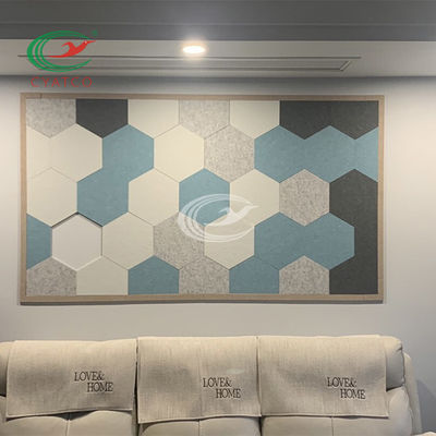 Odorless Felt Hexagon Acoustic Panels For Wall 3D Decoration