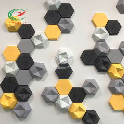 Theatre Wall PET Hexagon Acoustic Panels Mildewproof Sound Absorption