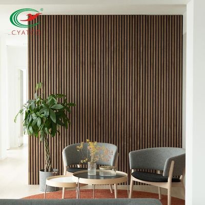 Hotel Modern 3D Wood Slat Wall Eco Friendly With Polyester Fiber