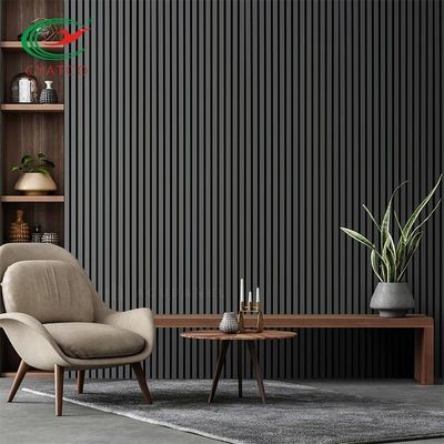 MDF Soundproof Walnut Wall Slats , Odorless Decorative Slat Wood Panels