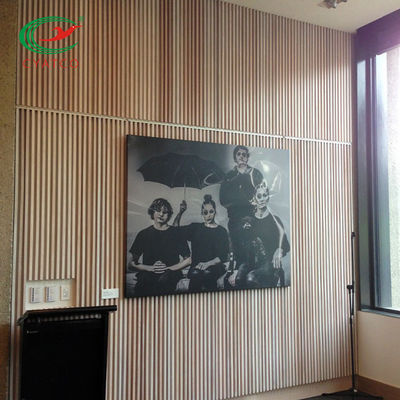 Fire Resistant Timber Wood Slat Wall Multiscene Sound Absorption