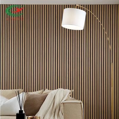 Apartment Vertical Wood Slat Wall Timber 600x1200mm Sound Absorbing