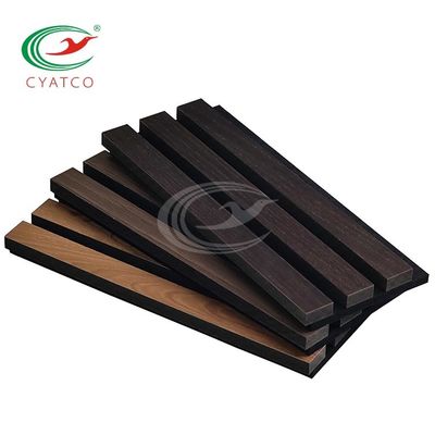 Curved Groove Wooden Acoustic Wall Panels Customized  Thickness