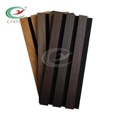 Low Maintenance MDF Acoustic Wall Panels Fireproof Non Toxic Slat Wall