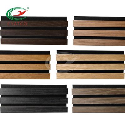 Curved Groove Wooden Acoustic Wall Panels Customized  Thickness