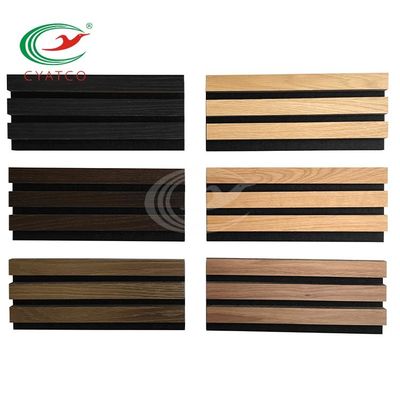 Auditoriums Halls Fire Resistant Groove Wooden Panels 2400 Mm X 605 Mm