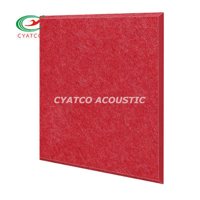 9mm Red Polyeater Fiber Stop Echoes Felt Wall Panels Beveled Edge Sound Proof Padding