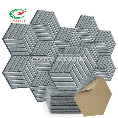Customization Hexagon Acoustic Panels High Density Polyester Fiber For Office