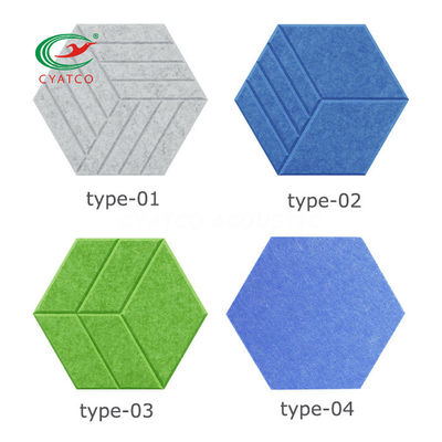 OEM Hexagon Acoustic Panels White Art Decor Sound Proof Padding Wall Tiles Odorless
