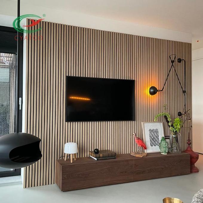 Ceiling Laminated Sound Acoustic Panel Multipurpose Wood Veneer 0